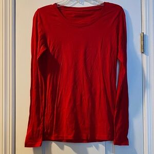 Stephanie B 💯 Pima Cotton Red Butter Soft Long Sleeve Top In Excellent Condition